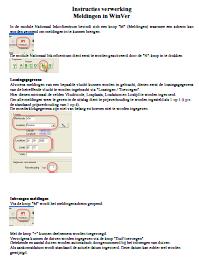 Verwerking meldingen in Winver